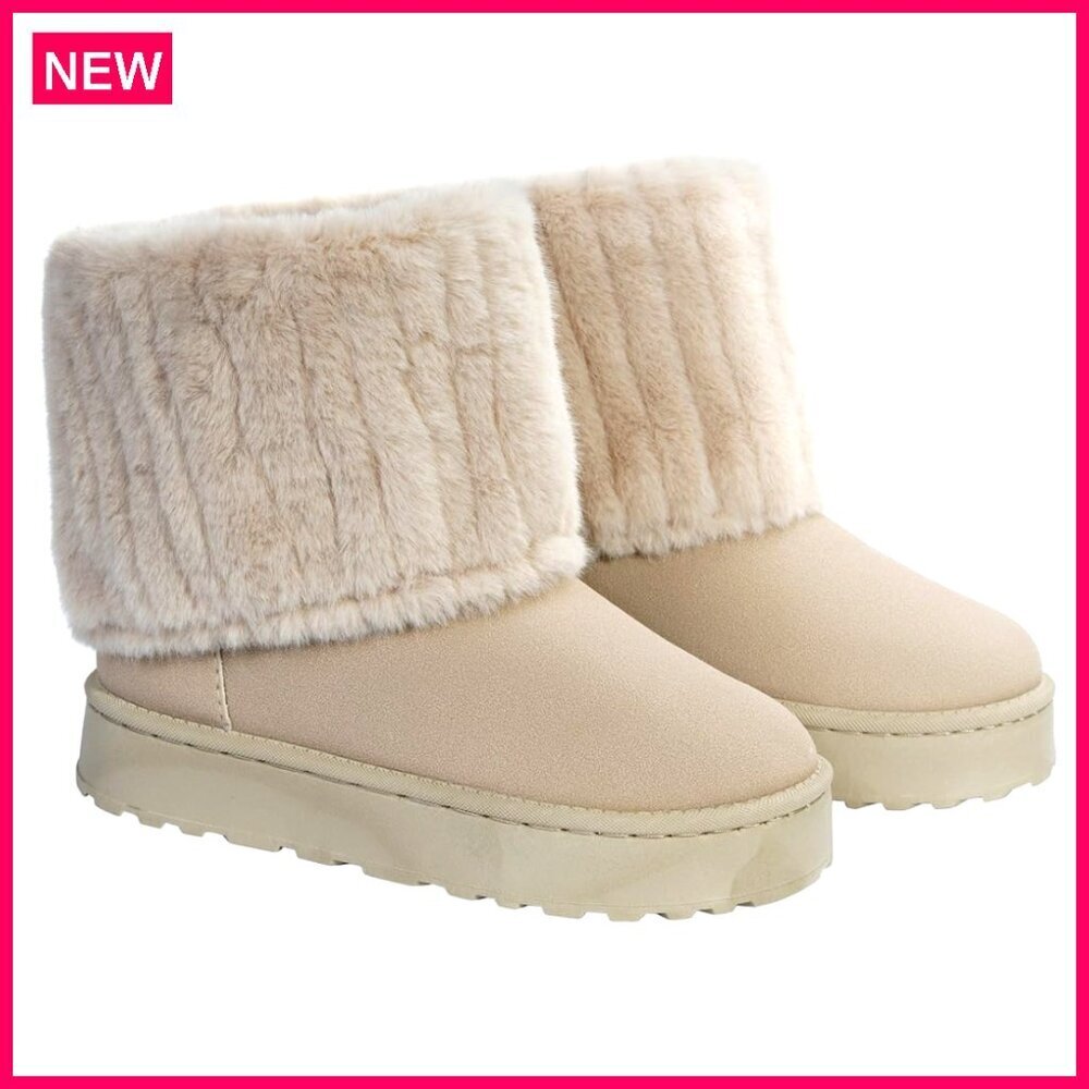Winter Ankle Boots with EVA Sole Warm Faux Fur Outdoor Walking Boots